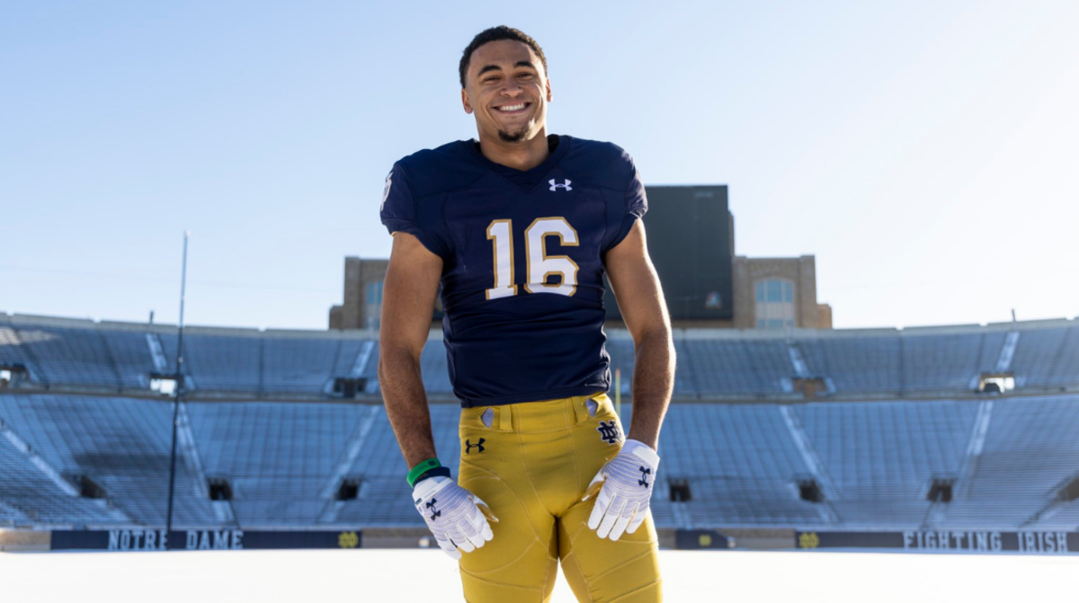 Notre Dame safety Brandon Joseph poses for a photo visiting Notre Dame.